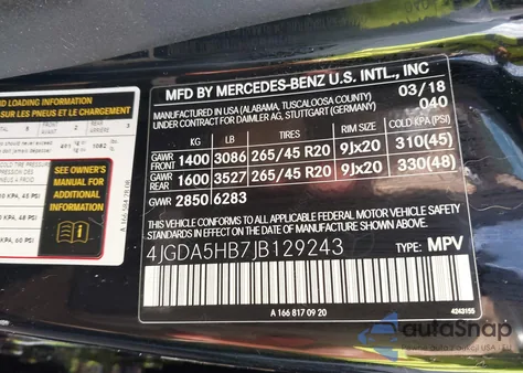 2018 Mercedes-Benz Gle 350 4Matic from USA, damaged, VIN 4JGDA5HB7JB129243